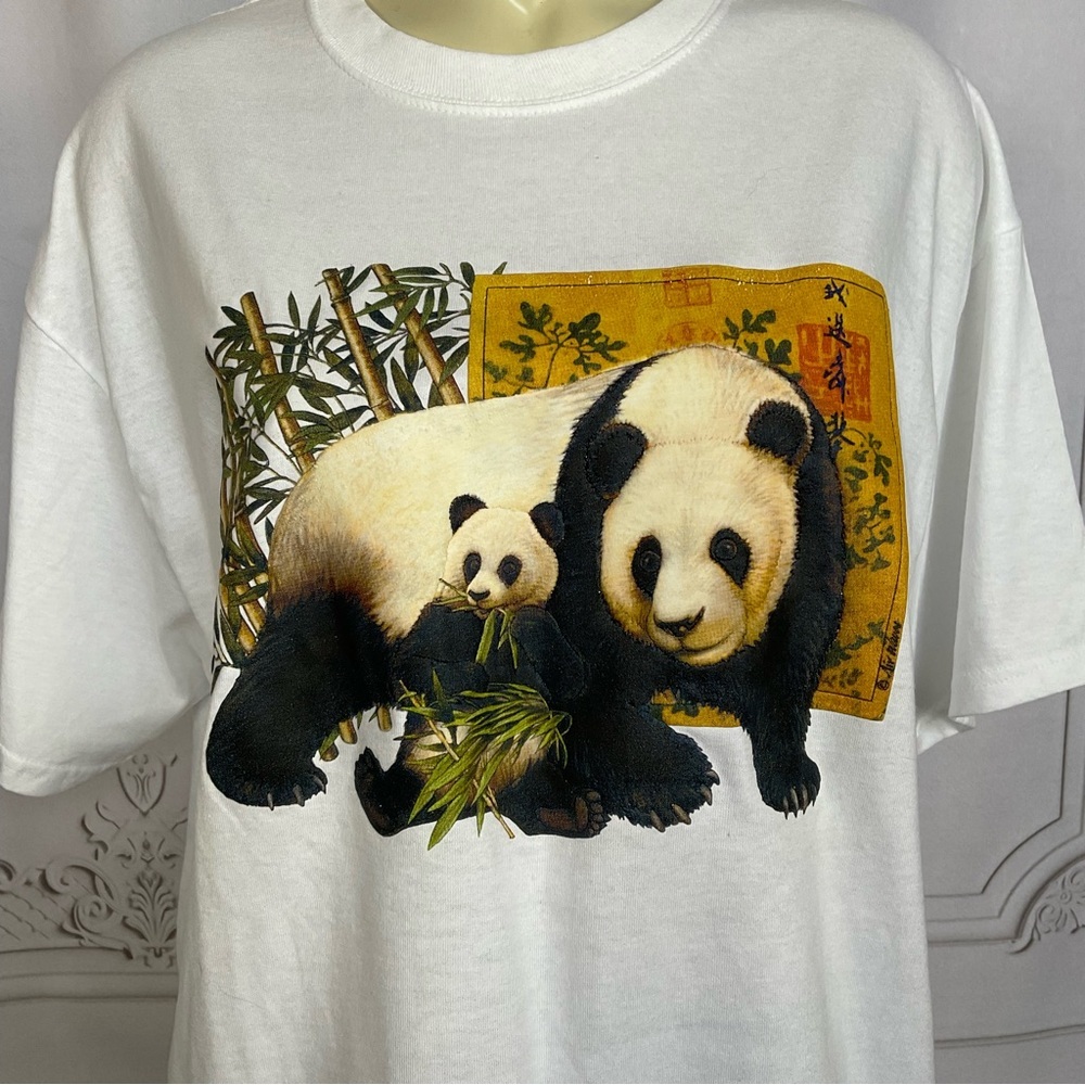 China Giant Panda by Air Waves Hanes Heavyweight 50/50 Graphic Shirt Adult Large - Picture 3 of 6